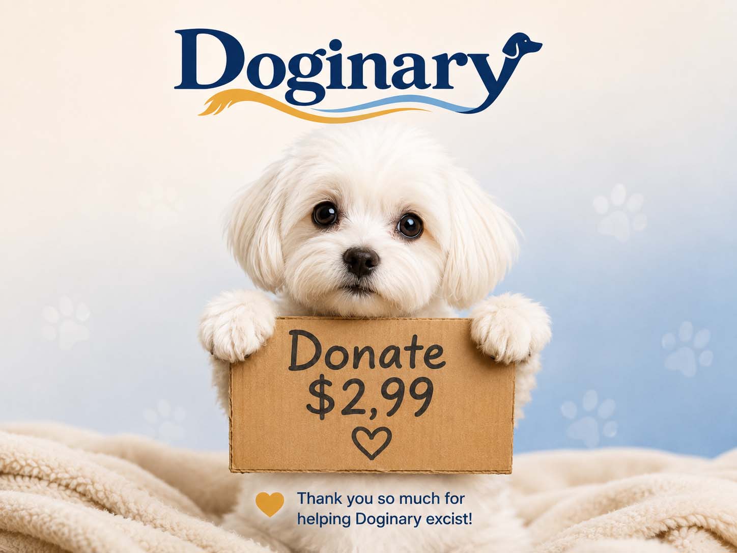 Support Doginary — donate $2.99 to help keep it running